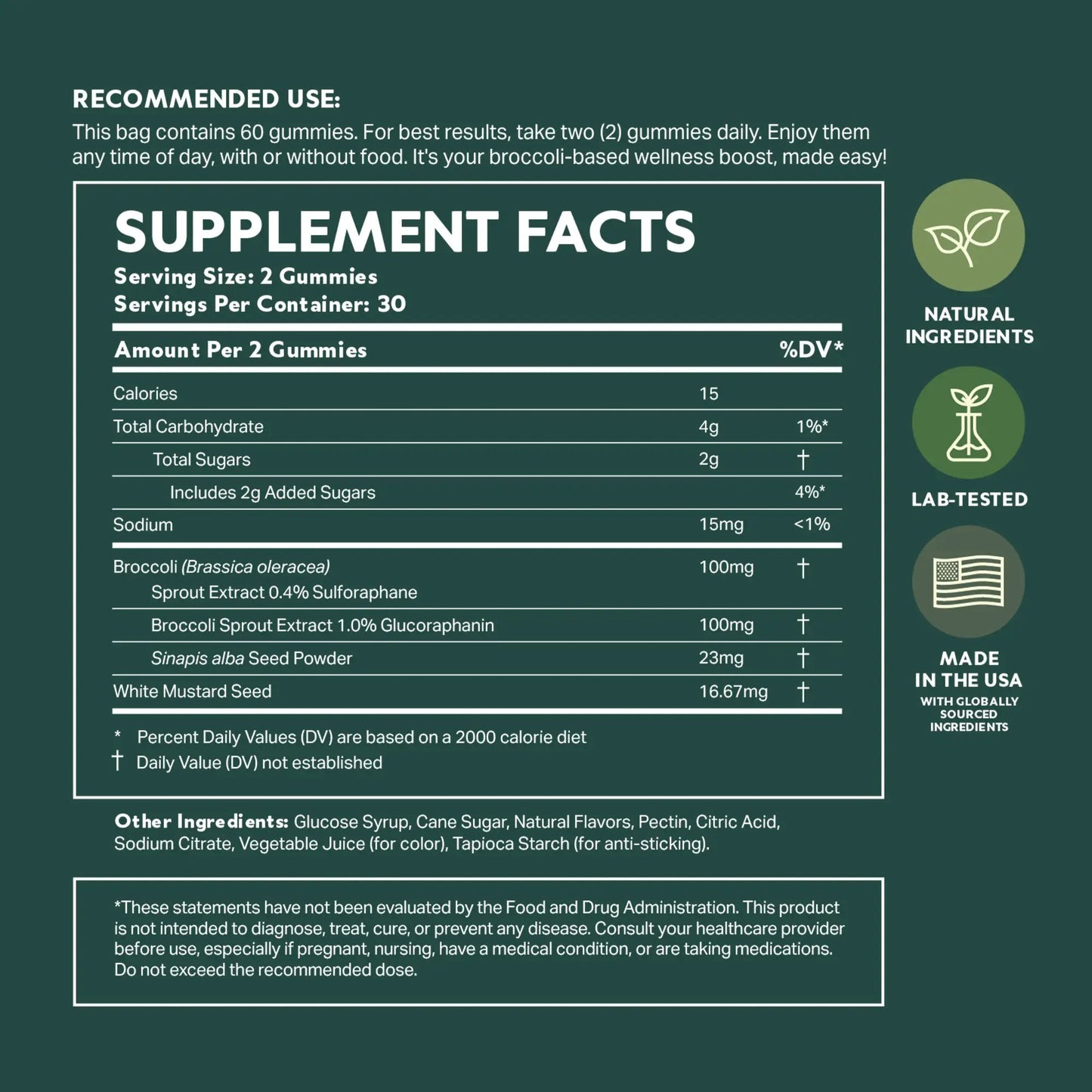NeuroBrocc Sulforaphane Supplement 60 Gummies